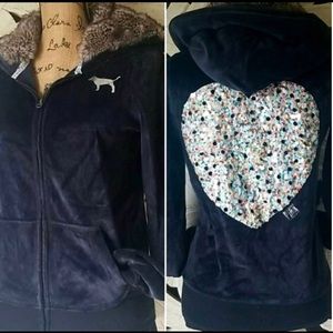 Victoria’s Secret PINK fur hoodie - small